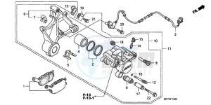 CB1300A9 France - (F / ABS CMF MME TWO) drawing REAR BRAKE CALIPER