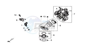 GTS 125I drawing INLET / FUEL INJECTOR / THROTTLE VALVE BODY