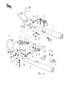 KZ 650 D [SR] (D1-D2) [SR] drawing MUFFLERS