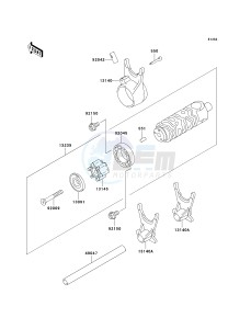 EX 500 D [NINJA 500R] (D6F-D9F) D6F drawing GEAR CHANGE DRUM_SHIFT FORK-- S- -