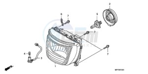 CB1300SA9 Europe Direct - (ED / ABS BCT MME TWO) drawing HEADLIGHT (CB1300S/CB1300 SA)