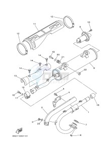 YFM450FWAD YFM45FGPHB GRIZZLY 450 EPS HUNTER (1CTG 1CTH 1CU9) drawing EXHAUST