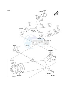 KSF 400 A [FX400] (A6F) A6F drawing MUFFLER-- S- -