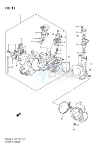 AN400 (E3-E28) Burgman drawing THROTTLE BODY (AN400ZAL1 E28)