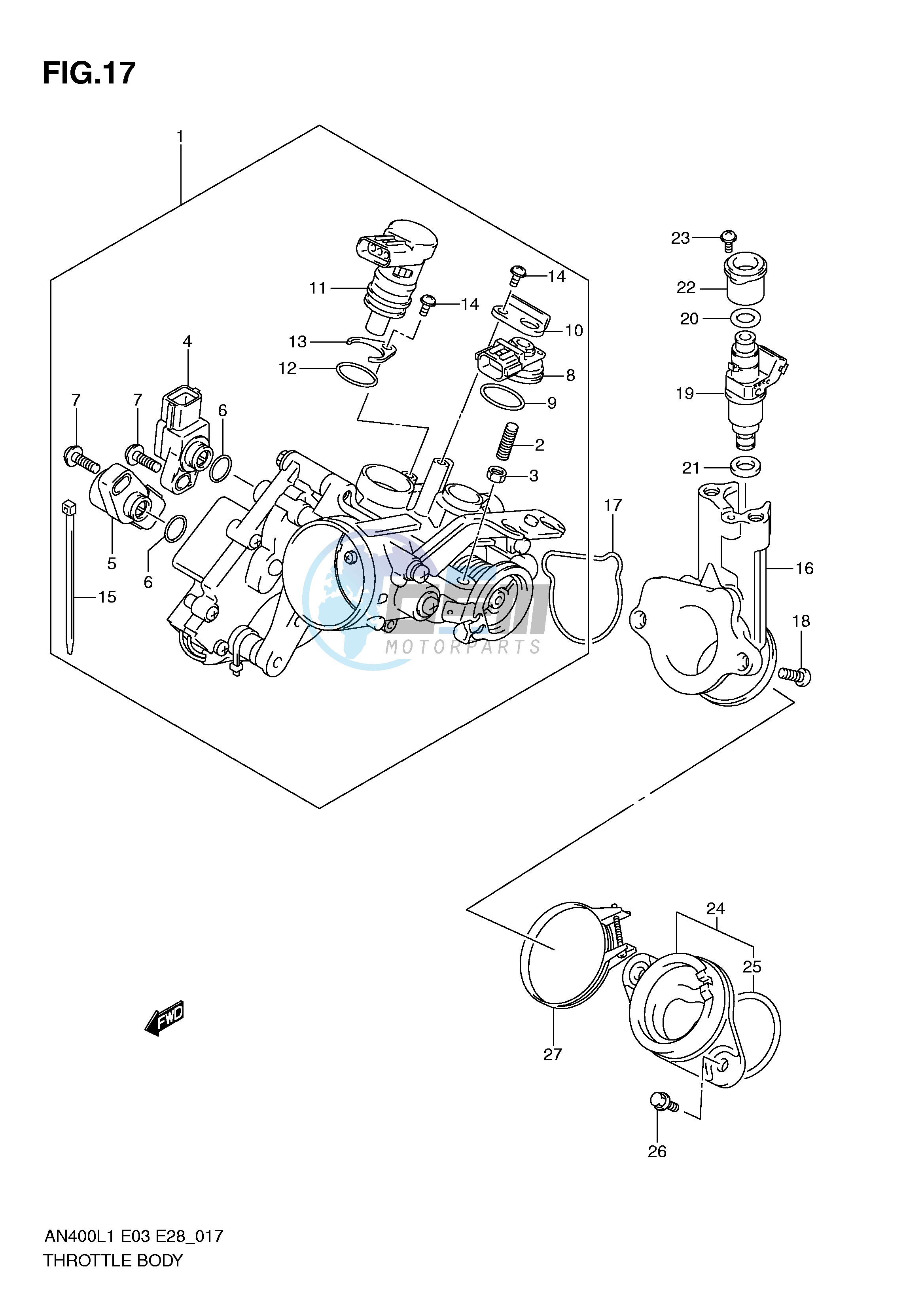 THROTTLE BODY (AN400ZAL1 E28)