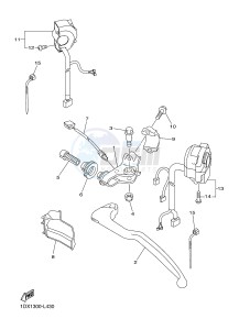 WR450F (1DXA) drawing HANDLE SWITCH & LEVER