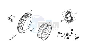 JET 4 R50 drawing REAR WHEEL / CENTRAL STAND