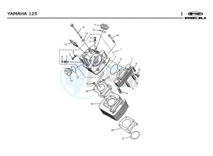 RS2-125-NACKED-BLACK drawing CYLINDER HEAD - CYLINDER  Yamaha 125 4T EURO2