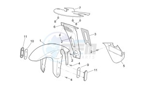 RSV 2 1000 drawing Front body - Front mudguard