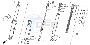 CBR600F3 drawing FRONT FORK (2)