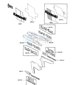 KX 125 B [KX125] (B1-B2) [KX125] drawing LABELS