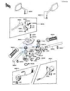 KZ 1100 B [GPZ) (B1-B2) [GPZ) drawing HANDLEBAR -- KZ1100-B2- -