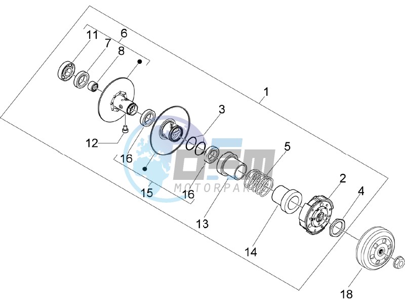 Driven pulley