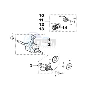 SAT 500 SC drawing CRANKSHAFT AND ZUIGER