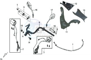 JOYRIDE 125 drawing HANDLEBAR / MIRRORS / COWLING