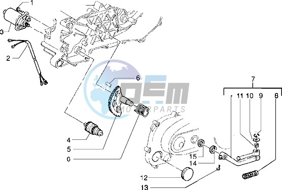 Starting motor-starter lever