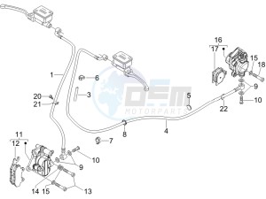 Granturismo 200 L USA drawing Brakes pipes - Calipers