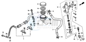 CB600F2 HORNET S drawing REAR BRAKE MASTER CYLINDER