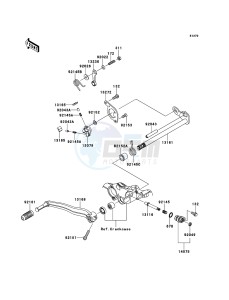 KFX450R KSF450B8F EU drawing Gear Change Mechanism