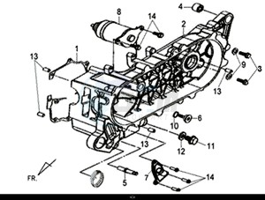 X'PRO 50 (45 Km/h) (AE05W9-EU) (E4) (L8-M1) drawing L. CRANK CASE