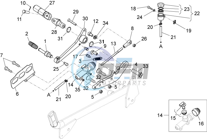 Rear master cylinder