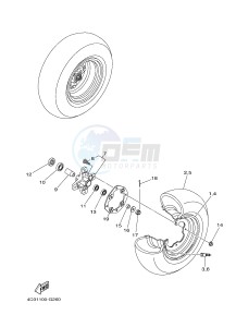 YFM250R RAPTOR 250 (33B8) drawing FRONT WHEEL