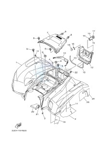 YFM700FWAD YFM70GPSG GRIZZLY 700 EPS SPECIAL EDITION (B313) drawing REAR FENDER