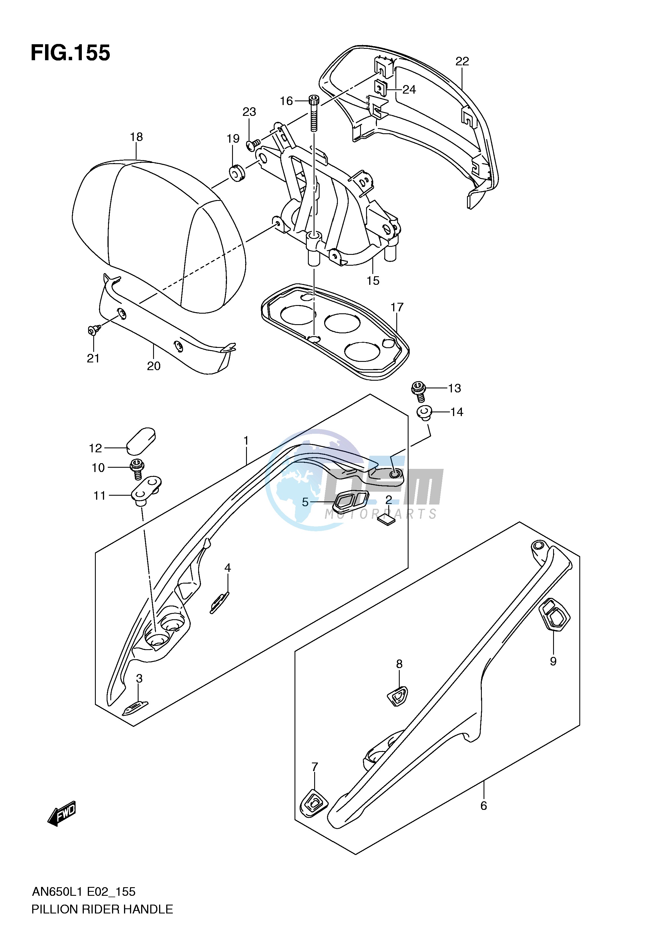 PILLION RIDER HANDLE (AN650AL1 E2)