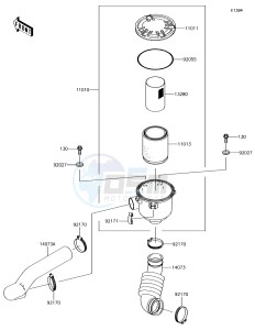 MULE SX 4x4 KAF400HJF EU drawing Air Cleaner-Belt Converter