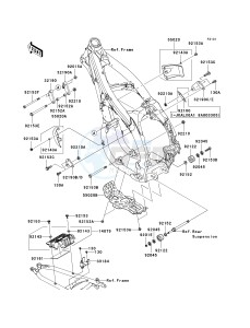 KLX 450 A [KLX450R] (A8F-A9F) A9F drawing FRAME FITTINGS