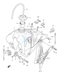 DR-Z125 (E3-E28) drawing FUEL TANK (MODEL K3)