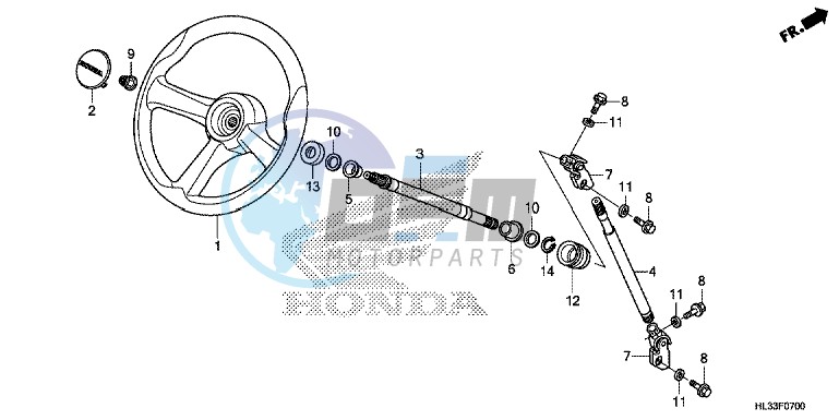 STEERING WHEEL/STEERING SHAFT (SXS700M2/M4)