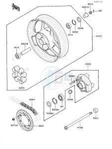 ZX 600 B [NINJA 600RX] (B1) [NINJA 600RX] drawing REAR WHEEL_HUB_CHAIN