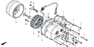 VT750CD3 drawing LEFT CRANKCASE COVER/ GENERATOR