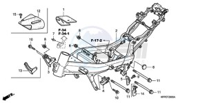 CBR125RWA UK - (E / BLA) drawing FRAME BODY