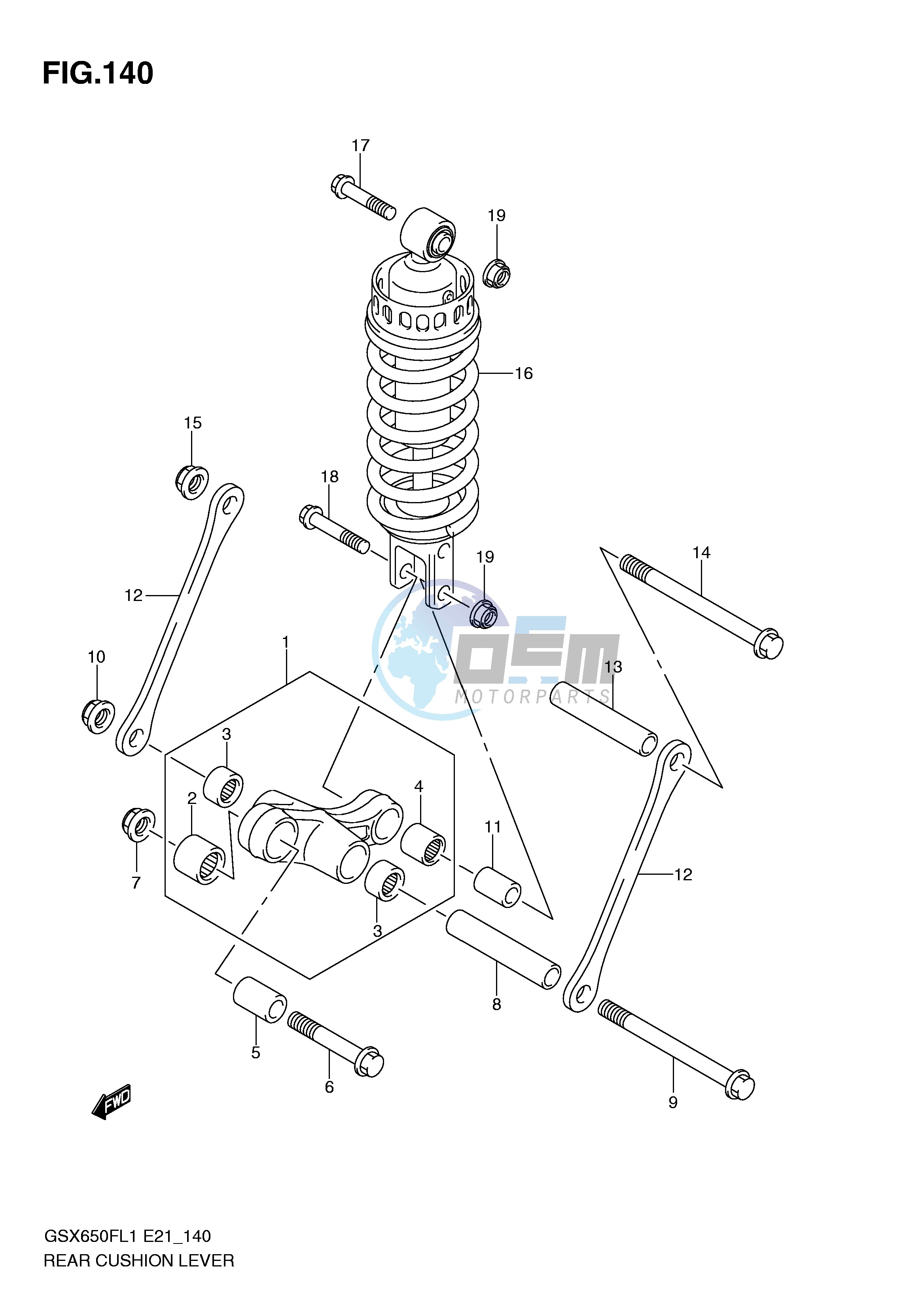 REAR CUSHION LEVER (GSX650FL1 E21)