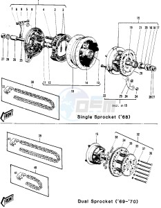 F3 [BUSHWHACKER] 175 [BUSHWHACKER] drawing REAR HUB_BRAKE_CHAIN