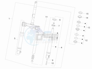 Fly 50 4t (25-30 kmh) drawing Fork steering tube - Steering bearing unit