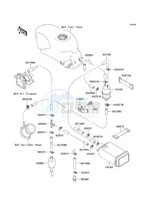 ZX 600 E [NINJA ZX-6] (E7-E9) [NINJA ZX-6] drawing FUEL EVAPORATIVE SYSTEM -- CA- -