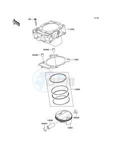 KX450F KX450FEF EU drawing Cylinder/Piston(s)