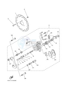 YXM700E YXM700PHE VIKING EPS HUNTER (1XPB) drawing REAR BRAKE CALIPER 2