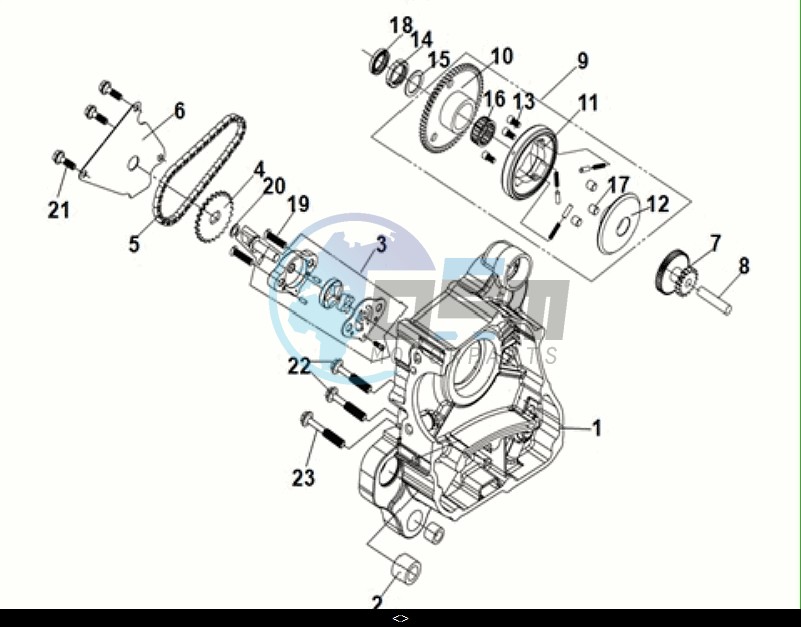 R CRANK CASE-OIL PUMP ASSY