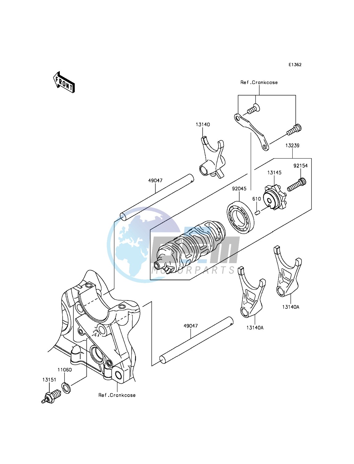 Gear Change Drum/Shift Fork(s)