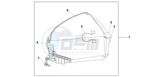 XL700VA9 France - (F / ABS CMF SPC) drawing 45L TOPBOX VERNIER GREY METALLIC