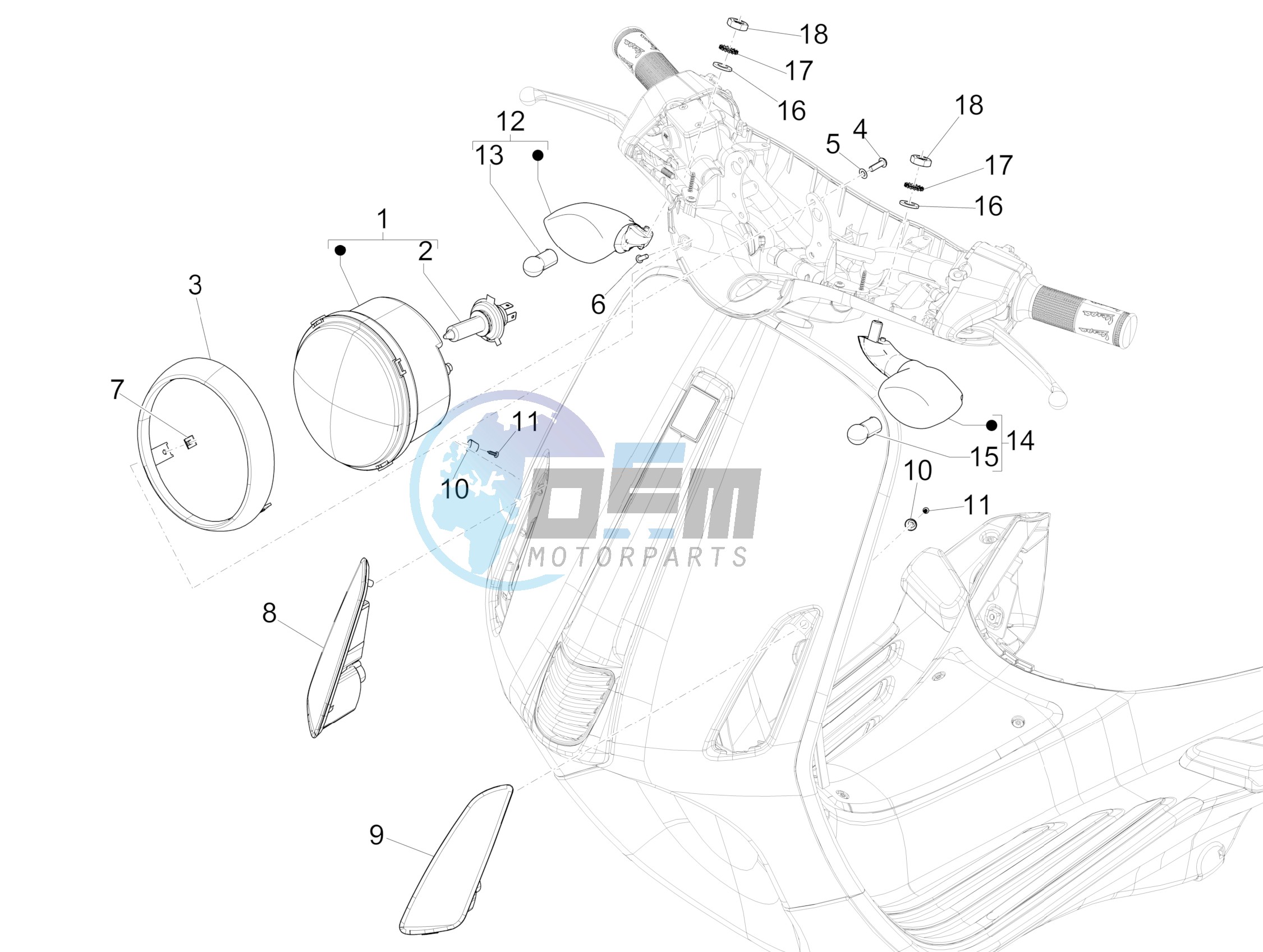 Front headlamps - Turn signal lamps