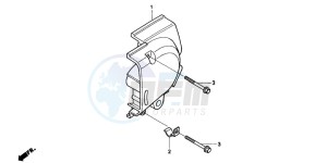 CB250P drawing LEFT REAR CRANKCASE COVER