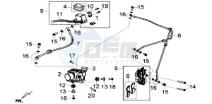 Joymax 300i ABS drawing BRAKE CALIPER FOR / BRAKE LEVER CPL