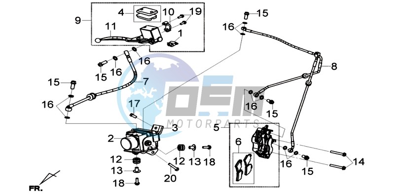 BRAKE CALIPER FOR / BRAKE LEVER CPL