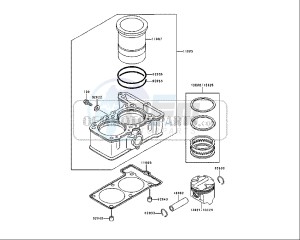 ZZR 250 (EU) drawing CYLINDER- PISTON