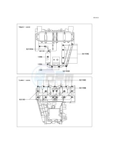 ZX 600E [ZX-6 NINJA ZZR 600] (E10-E13 E13 CAN ONLY) ZZR 600 drawing CRANKCASE BOLT PATTERN